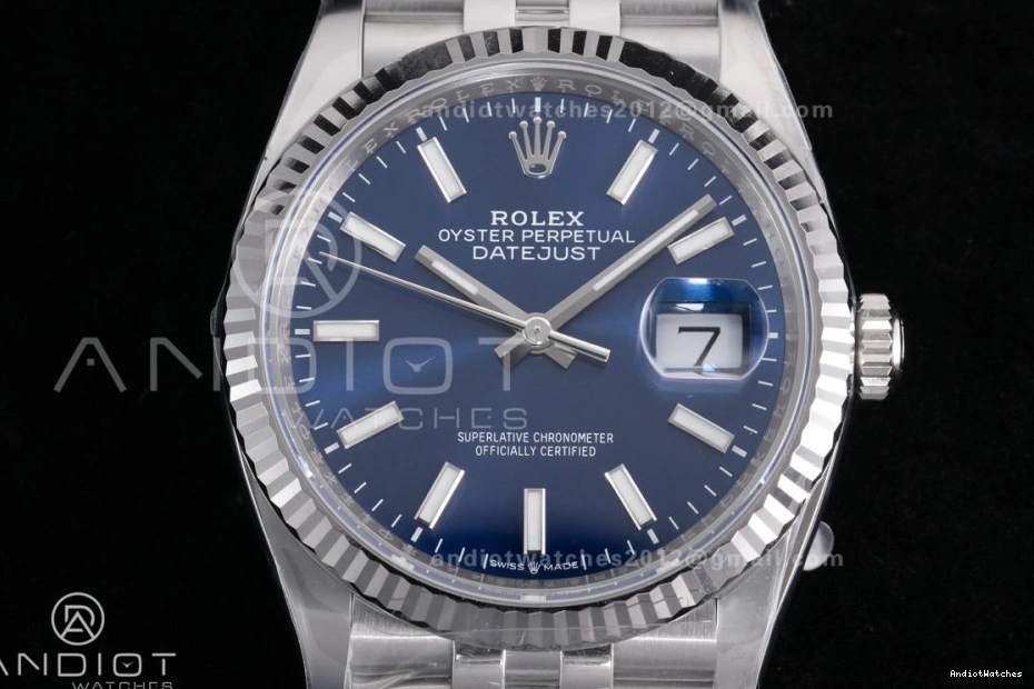 Best 1:1 Jubilee Dial Unisex 126234 Steel Edition 560 DateJust Stick 904L Clean SH on Bracelet 36 Blue 0829